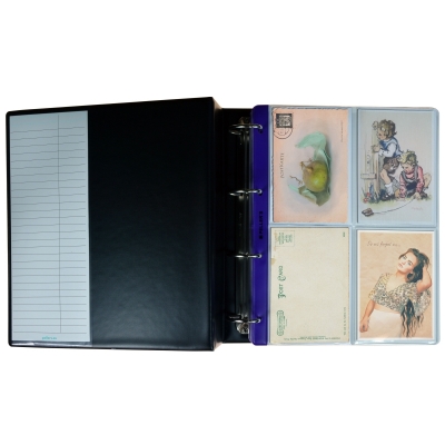 Collection Album with 40 Pockets for Postcards, Photographs, Badges