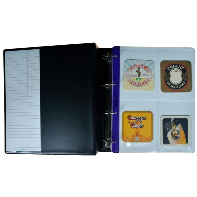 Collection Album with 40 Pockets for Postcards, Photographs, Badges